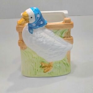 Vintage Goose Napkin Holder Ceramic Duck Farmhouse Granny Core